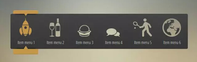  Fluid menu with transparent icon