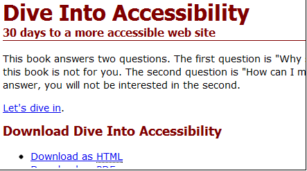 Dive into Accessibility